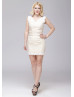 V Neck Scalloped Lace Short Prom Dress